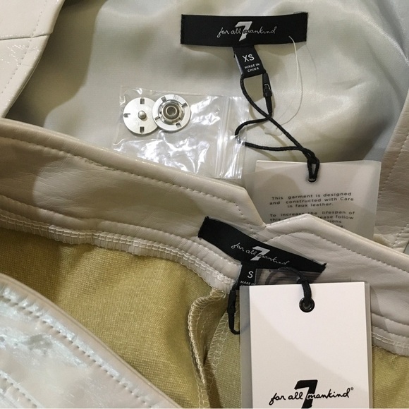 7 FOR ALL MANKIND 2 PCS Set VEGAN LEATHER PANTS TOP  Grey Size Xs-s New - Picture 12 of 12